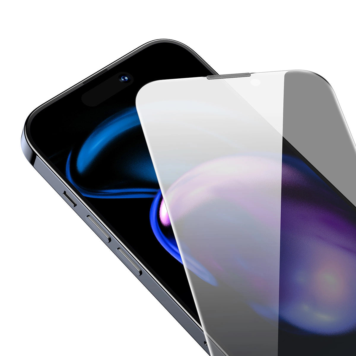 Vidro temperado de privacidade Baseus para iPhone 14 Pro / Ecrã total + Estrutura de montagem