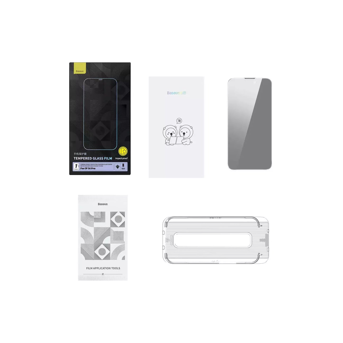 Película Protetora para iPhone 14 Pro Full Screen 0.4mm com Filtro de Privacidade Anti Spy + Kit de Montagem