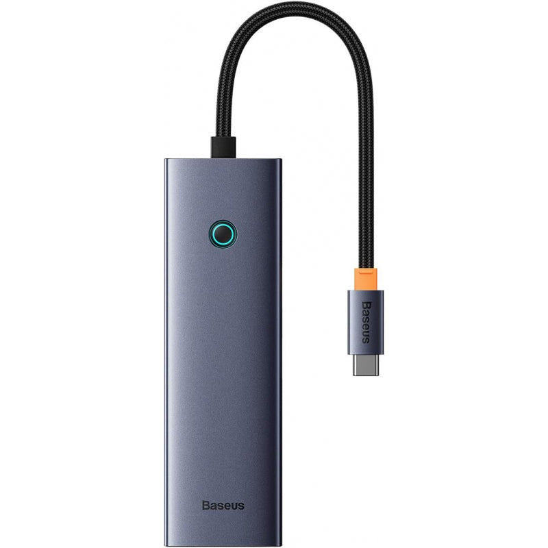 Hub USB-C Baseus UltraJoy 6 em 1 HDMI 4K 60Hz 4x USB 3.0 PD 100W Cinzento