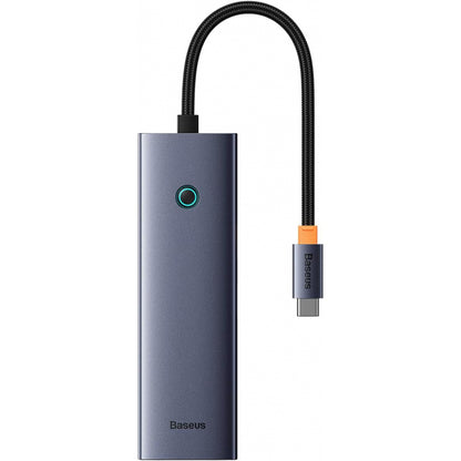 Hub USB-C Baseus UltraJoy 6 em 1 HDMI 4K 60Hz 4x USB 3.0 PD 100W Cinzento