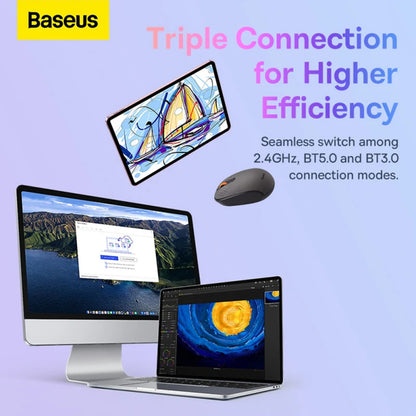 Rato Wireless Baseus F01B Tri-Mode 1600DPI Bluetooth Rosa