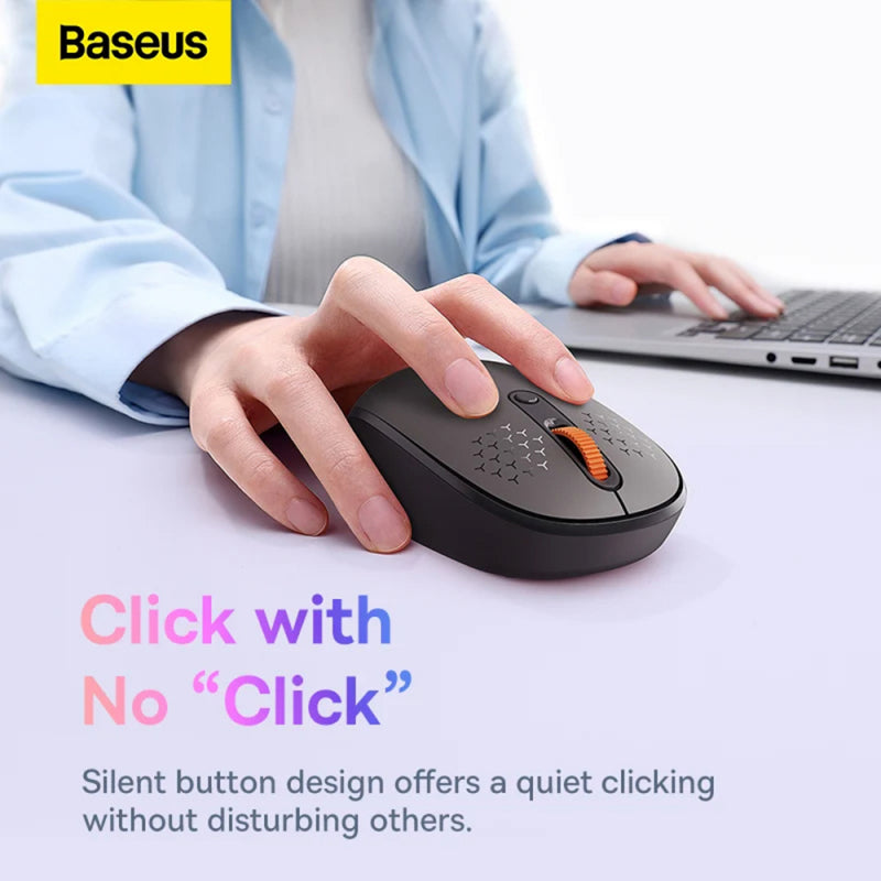 Rato Wireless Baseus F01B Tri-Mode 1600DPI Bluetooth Rosa