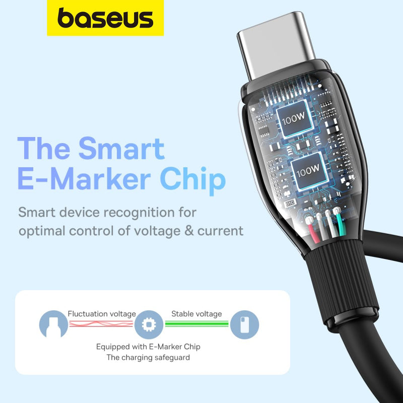 Cabo USB-C para USB-C Baseus Pudding 100W 1.2m Preto