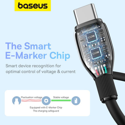 Cabo USB-C para USB-C Baseus Pudding 100W 1.2m Preto