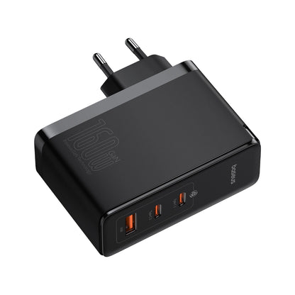 Carregador Baseus GaN5 Pro 160W / 2x USB-C 1x USB-A / Preto / cabo USB-C para USB-C 240W incluído