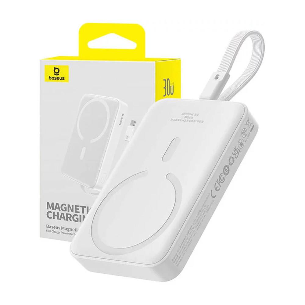 Powerbank Baseus Magnetic Mini Wireless/Wired 10000mAh 30W USB-C (Integrado) Branca
