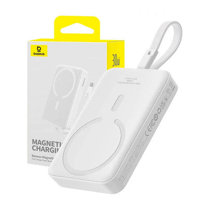 Powerbank Baseus Magnetic Mini Wireless/Wired 10000mAh 30W USB-C (Integrado) Branca