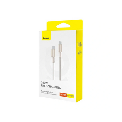 Cabo Baseus Tungsten Gold USB-C para USB-C 100W 1m (Dourado)