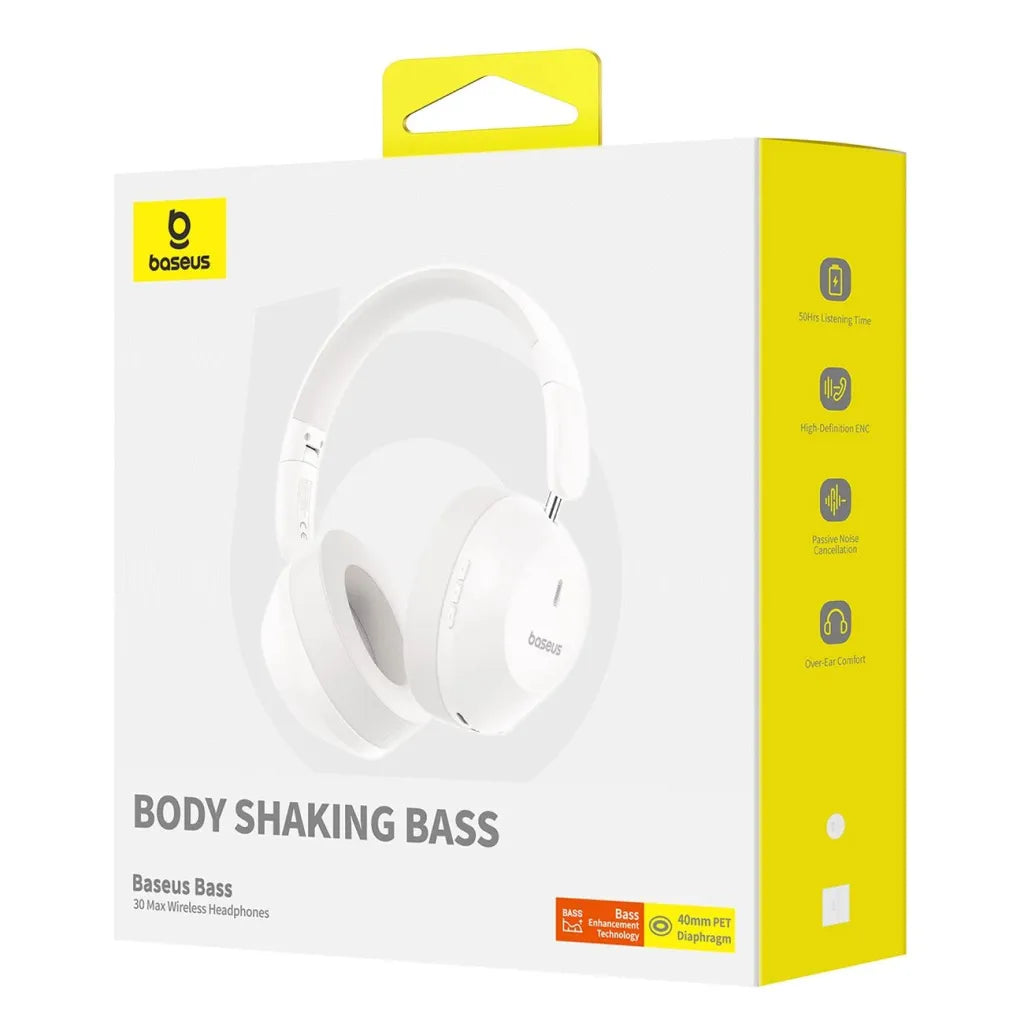 Auriculares Sem Fios Baseus Boss 30 Max (Brancos)