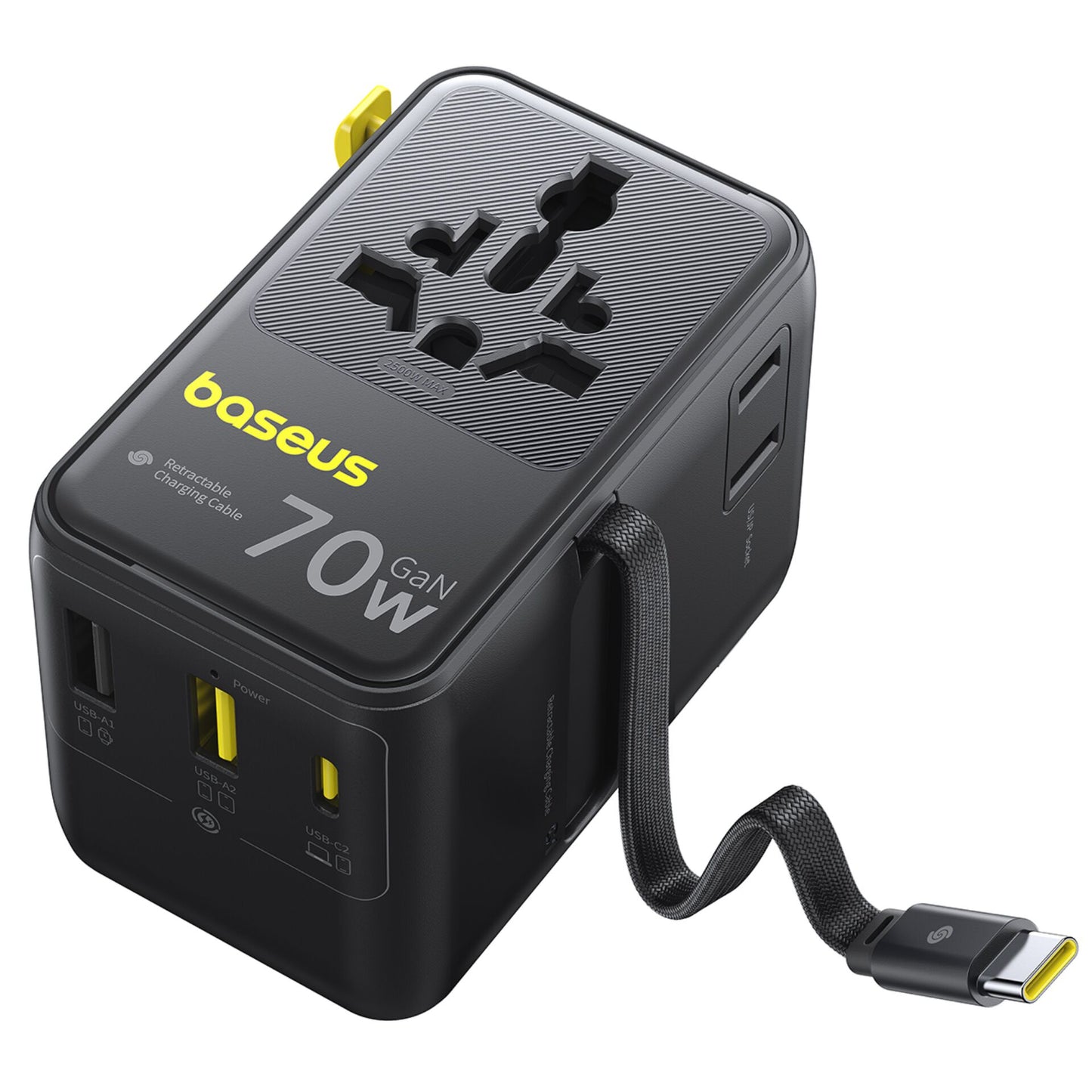 Adaptador de Viagem Baseus EnerCore CG11 70W Preto