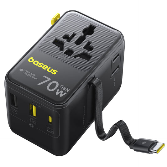 Adaptador de Viagem Baseus EnerCore CG11 70W Preto
