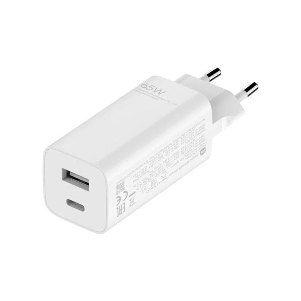 Carregador Xiaomi Mi Fast Charger 65W GaN USB Type-A + Type-C Branco