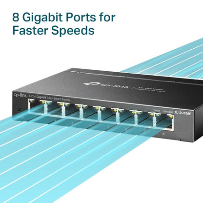 Switch TP-Link TL-SG108E 8 Portas Gigabit Smart Managed