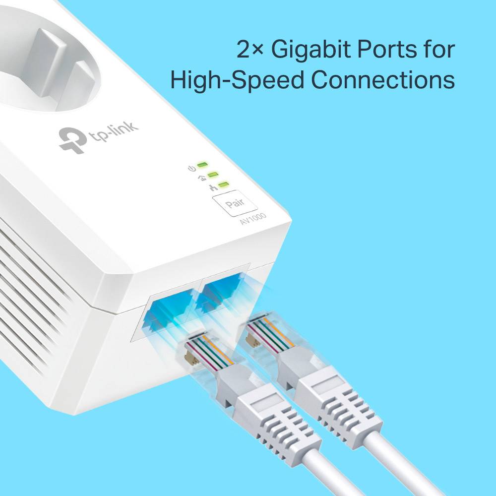 Adaptador Powerline TP-Link TL-PA7027P KIT 1000Mbps / Alcance de 300m / Pack de 2