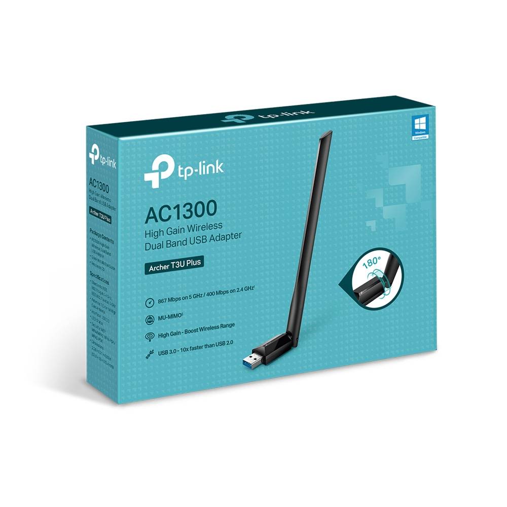 Adaptador USB TP-Link Archer T3U Plus AC1300 High Gain Wireless Dual Band