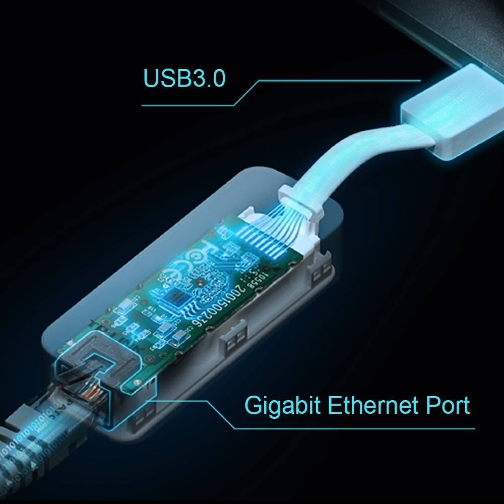 Adaptador de Rede TP-Link UE300 USB 3.0 para 100/1000Mbps Gigabit Ethernet Branco