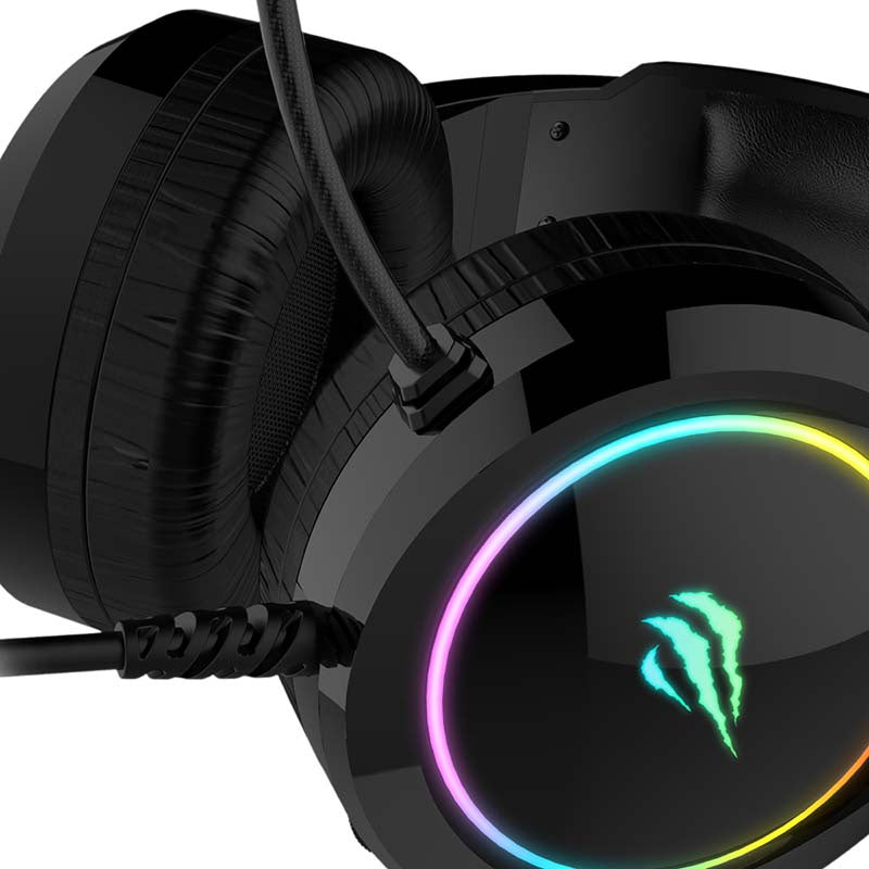 Auscultadores Gaming RGB c/ Microfone Jack 3.5mm + USB HAVIT