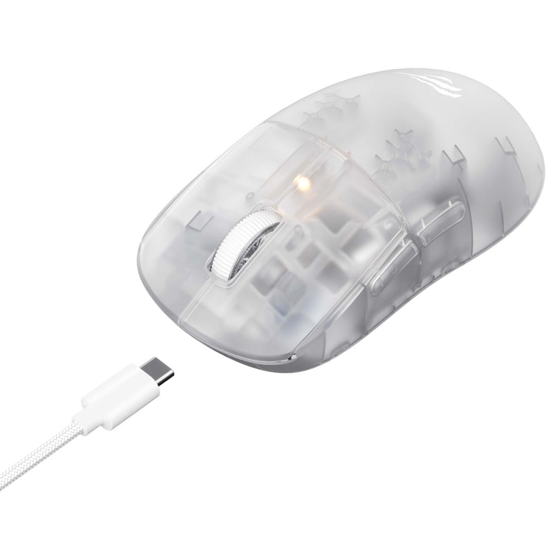 Rato Gaming Wireless Havit MS970WB Pro 12000DPI Tri-Mode Branco Transparente