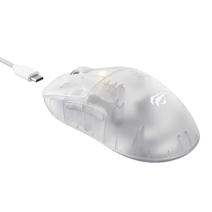 Rato Gaming Wireless Havit MS970WB Pro 12000DPI Tri-Mode Branco Transparente