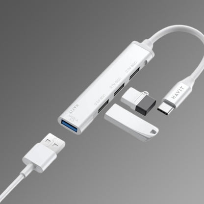 Hub USB-C HAVIT HB41 4 em 1 Prateado