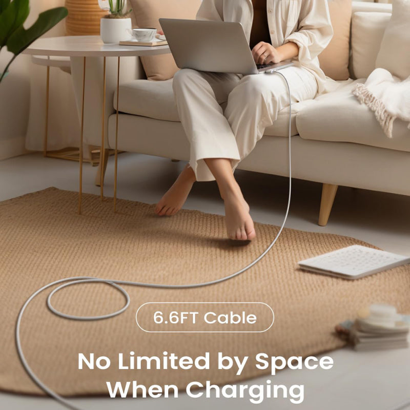 Cabo Carregamento USB-C Lisen MagSafe 3 140W 2 m Prateado