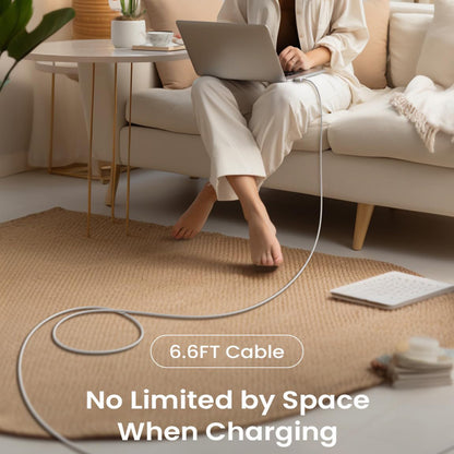 Cabo Carregamento USB-C Lisen MagSafe 3 140W 2 m Prateado