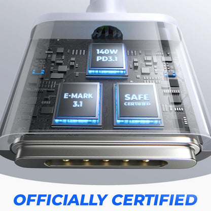 Cabo Carregamento USB-C Lisen MagSafe 3 140W 2 m Prateado