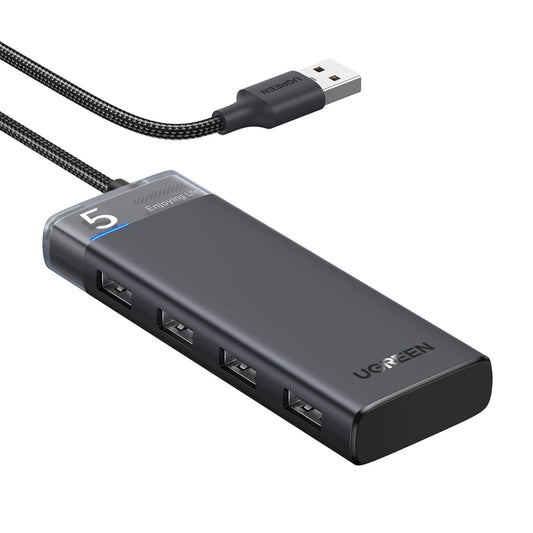 Hub Ugreen CM653 com 4 Portas USB-A e Cabo de Alimentação USB-A (Preto)