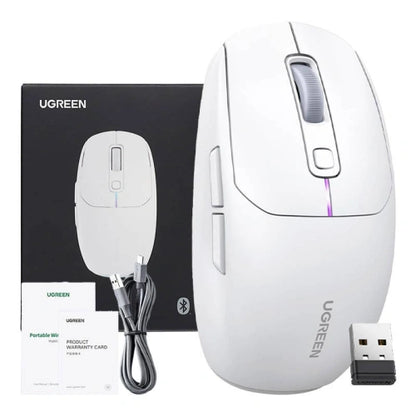 Rato Ugreen MU103 Bluetooth 5.0 / 2.4GHz USB Receiver - Branco