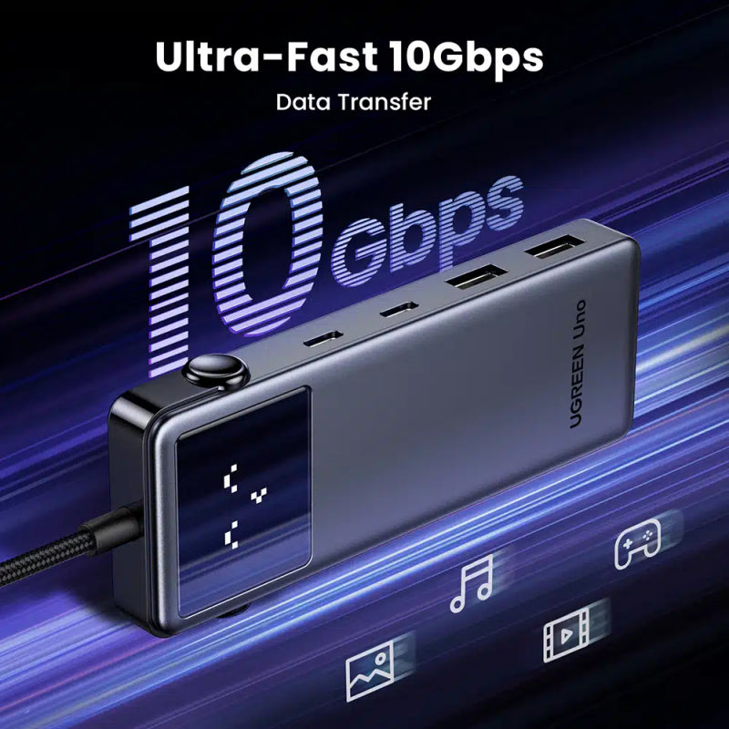 Hub USB-C UGREEN CM888 Uno 6 em 1 10Gbps HDMI 4K