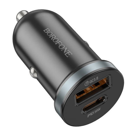 Carregador de Carro Borofone BZ22 30W USB A e USB C Preto