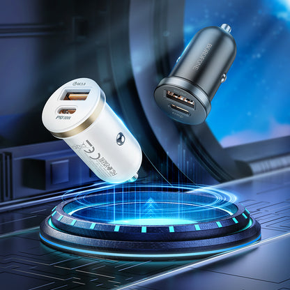 Carregador de Carro Borofone BZ22 30W USB A e USB C Preto