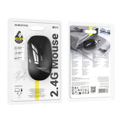 Rato Wireless Borofone BG14 Planet Bluetooth 1000DPI Preto