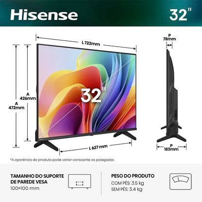 Smart TV Hisense A4S 32” HD Ready LED HomeOS 2026