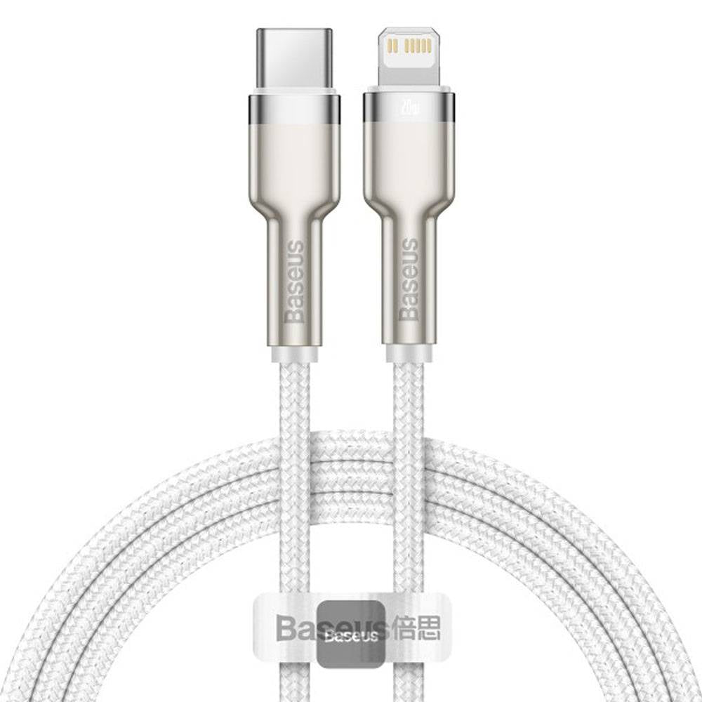 Cabo Baseus Cafule USB-C p/ Lightning / PD 20W / 1m / Branco