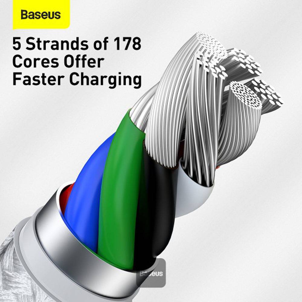 Cabo Baseus Cafule USB-C p/ Lightning / PD 20W / 1m / Branco