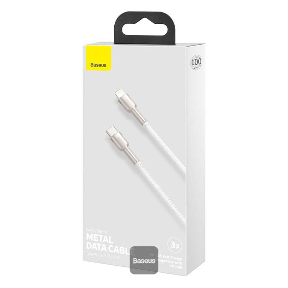 Cabo Baseus Cafule USB-C p/ Lightning / PD 20W / 1m / Branco