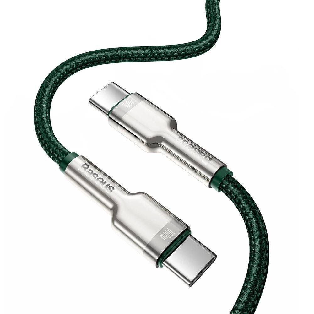 Cabo USB-C para USB-C Baseus Cafule / 100W / 2m / Verde