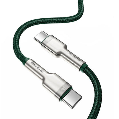 Cabo USB-C para USB-C Baseus Cafule / 100W / 2m / Verde