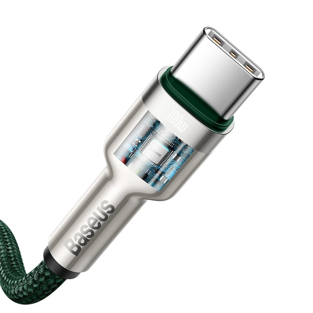 Cabo USB-C para USB-C Baseus Cafule / 100W / 2m / Verde
