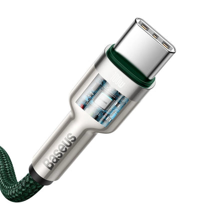 Cabo USB-C para USB-C Baseus Cafule / 100W / 2m / Verde