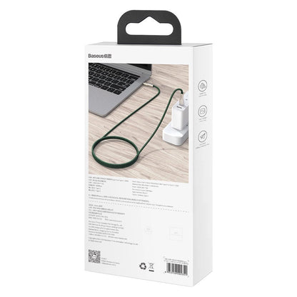 Cabo USB-C para USB-C Baseus Cafule / 100W / 2m / Verde