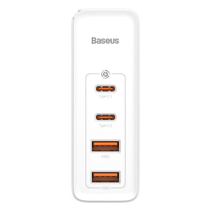 Carregador Baseus GaN2 Pro Quick  2x USB + 2x USB-C / 100W / EU / Branco / Cabo USB-C - USB-C Incluído