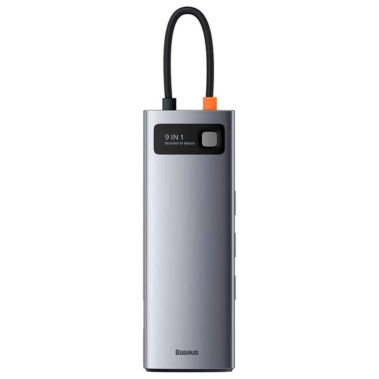 Hub USB-C Baseus Metal Gleam Series 9-em-1 PD 100W/4K 60Hz Cinza
