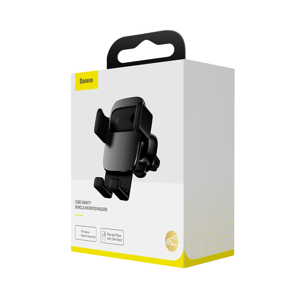 Suporte Gravitacional para Carro (Baseus Cube) – Grelha de Ventilação (Preto)