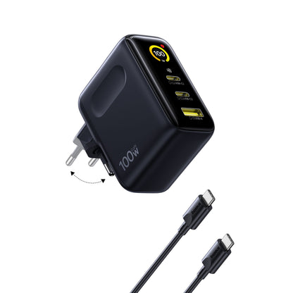 Carregador Baseus PicoGo AE21 100W GaN 2x USB-C + USB-A Preto