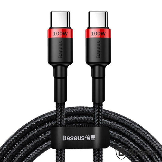 Cabo USB-C Baseus Cafule / 100W / 2m / Preto/Vermelho