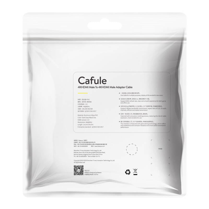 BASEUS Cabo HDMI Macho - Macho V2.0 60hz 4K HDMI - 5 metros