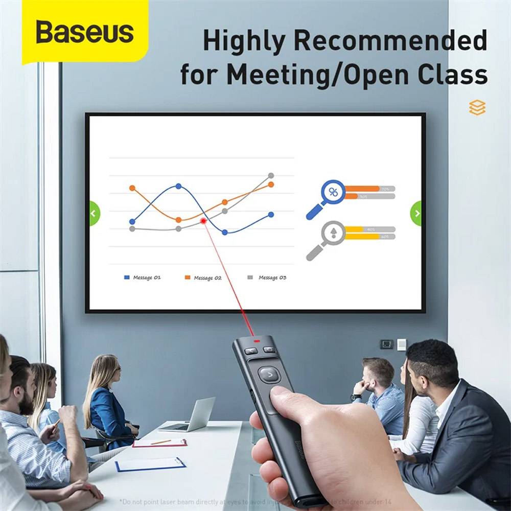 Apresentador Baseus Wireless com apontador laser ACFYB-0G