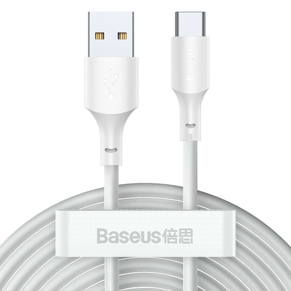 Conjunto 2 Cabos USB-A para USB-C Macho / PD 40W / 1.5m / Branco